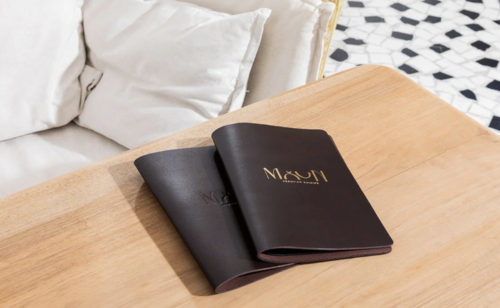 Bìa menu da nâu gáy còng